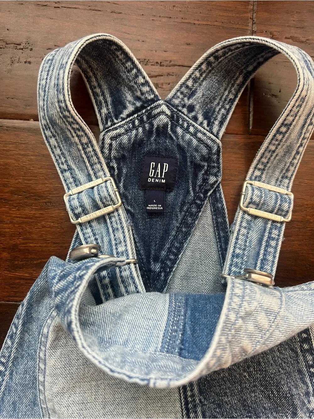 GAP Two-Tone Light and Dark Blue Denim Short Overalls